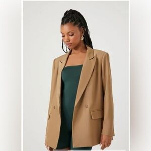 Forever 21 Nude Double-Breasted Single Vent Blazer